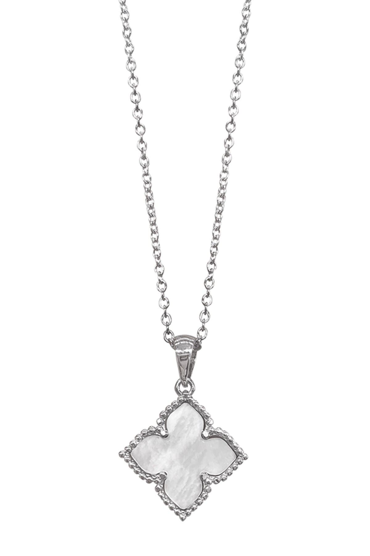 Adornia Mother of Pearl Flower Pendant Necklace