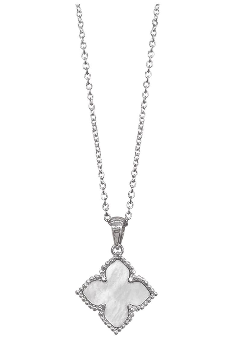 Adornia Mother of Pearl Flower Pendant Necklace, Main, color, White