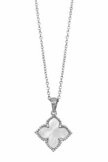 Adornia Mother of Pearl Flower Pendant Necklace