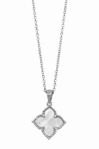 Adornia Mother of Pearl Flower Pendant Necklace