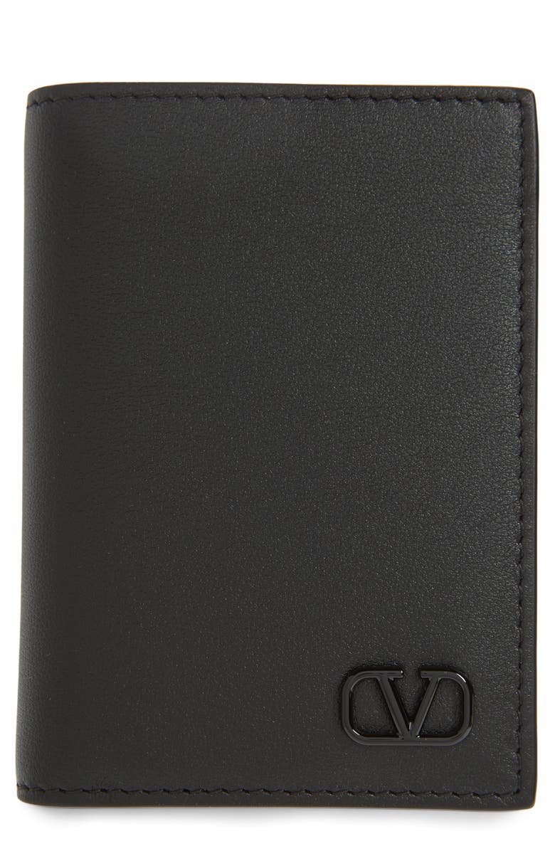 Valentino Garavani VLOGO Bifold Leather Card Holder, Main, color, 