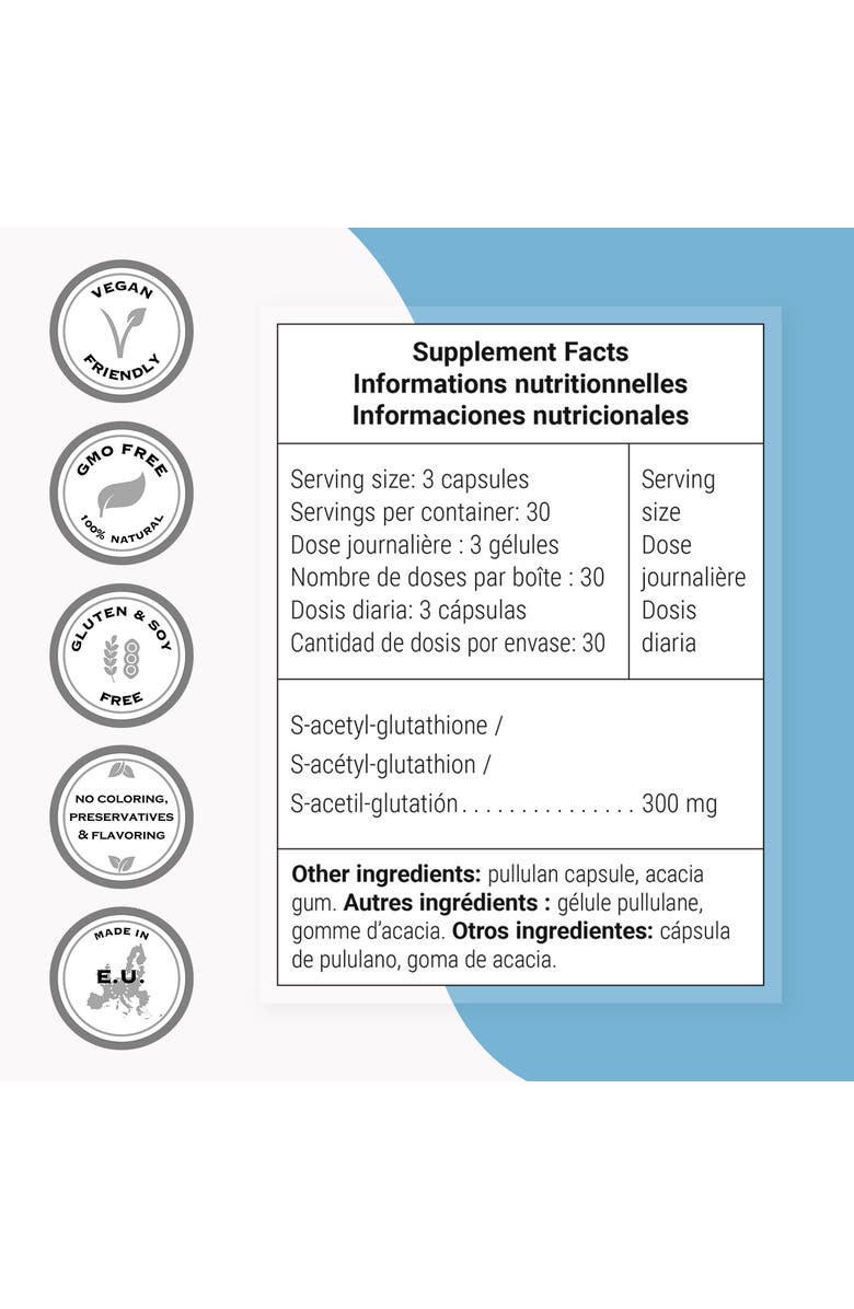 SuperSmart S-Acetyl Glutathione 300mg, Alternate, color, NO COLOR