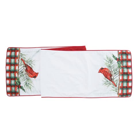 Woodland Cardinal Plaid Table Runner 13" x 72"