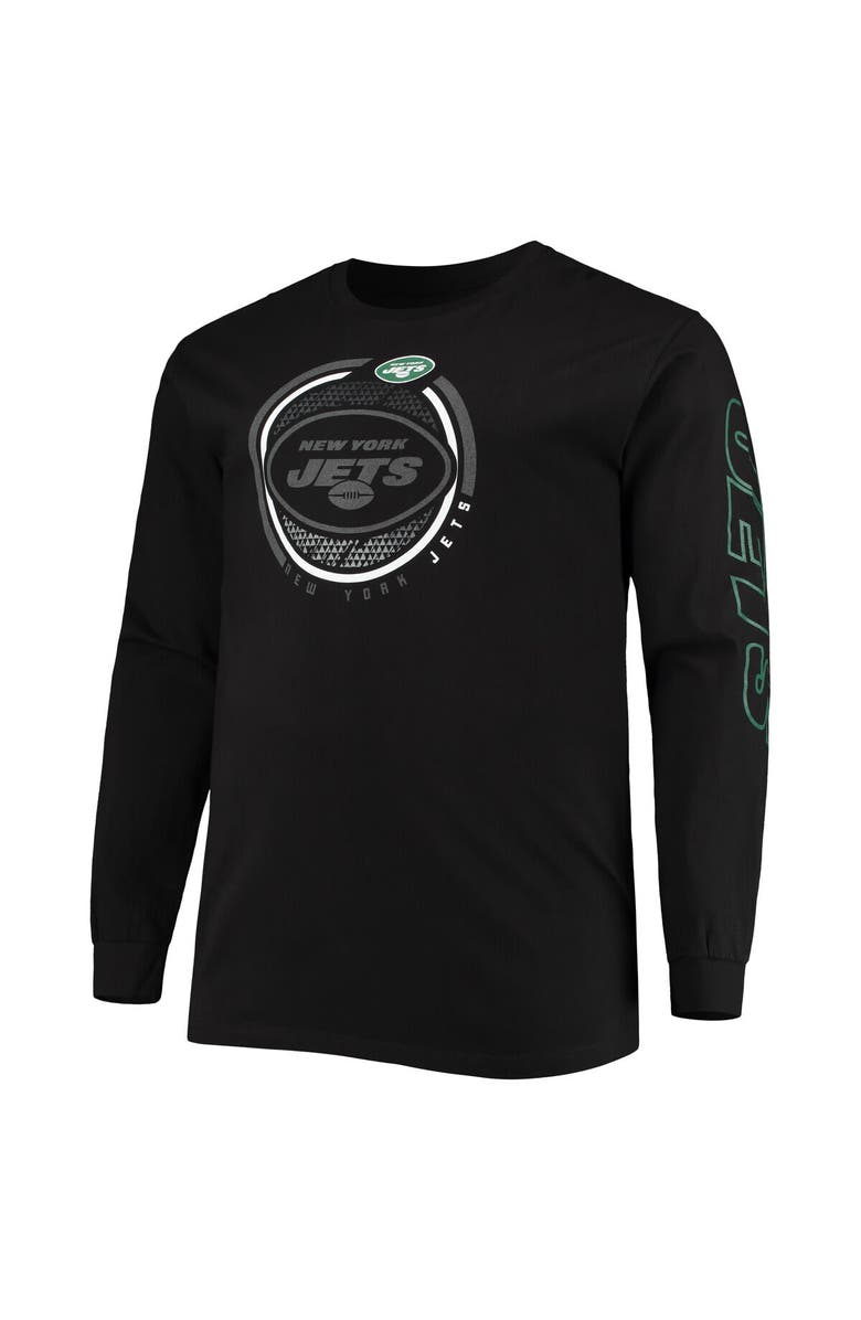 FANATICS Men's Fanatics Branded Black New York Jets Big & Tall Color Pop Long Sleeve T-Shirt, Alternate, color, 