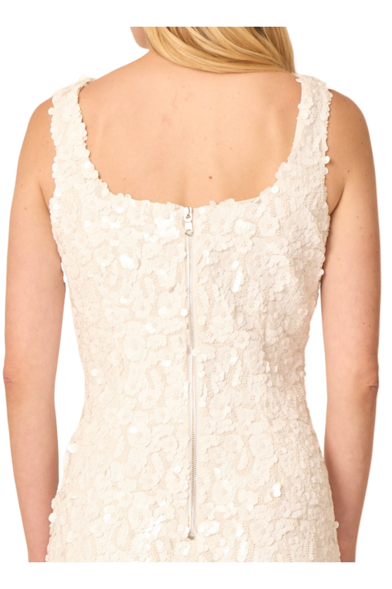 Elowen Dress, Alternate, color, White floral beading