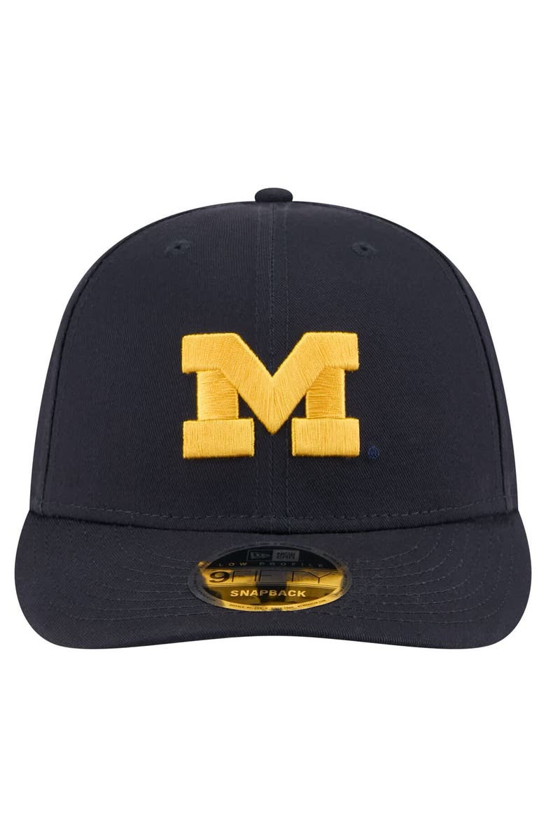 New Era Men's New Era Navy Michigan Wolverines Low Profile 9FIFTY Snapback Hat, Alternate, color,