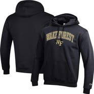 Champion Men's Champion  Black Wake Forest Demon Deacons Arched Logo Fleece Pullover Hoodie