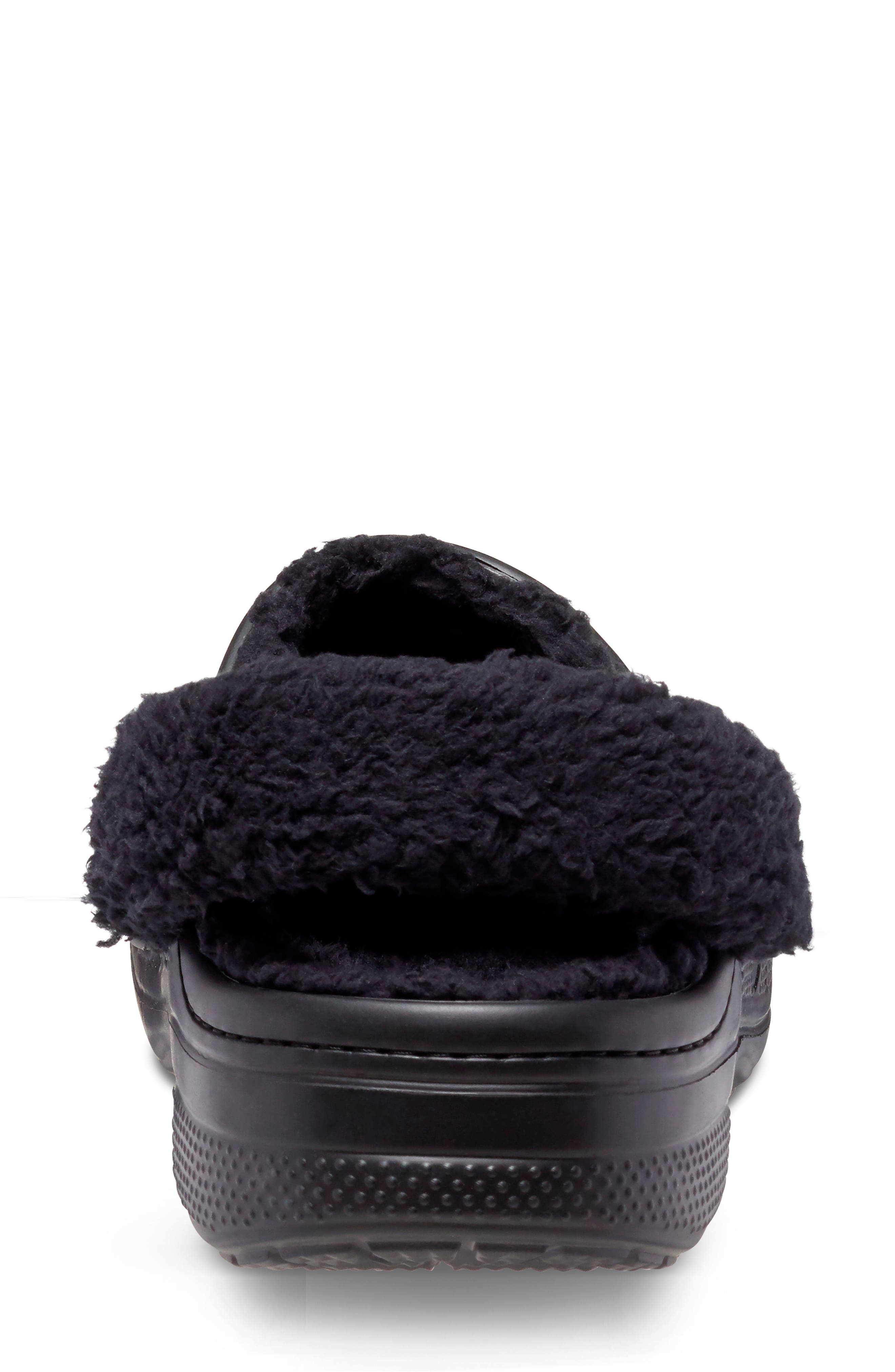 CROCS Baya Faux Fur Lined Clog, Alternate, color, Black