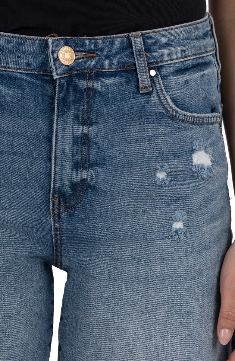 KUT from the Kloth Hailey Raw Hem Denim Bermuda Shorts, Alternate, color, Focus