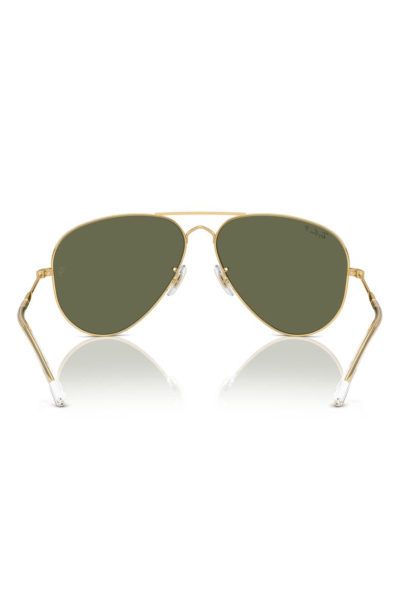 Ray-Ban 58mm Old Pilot Polarized Aviator Sunglasses, Alternate, color, Gold Flash