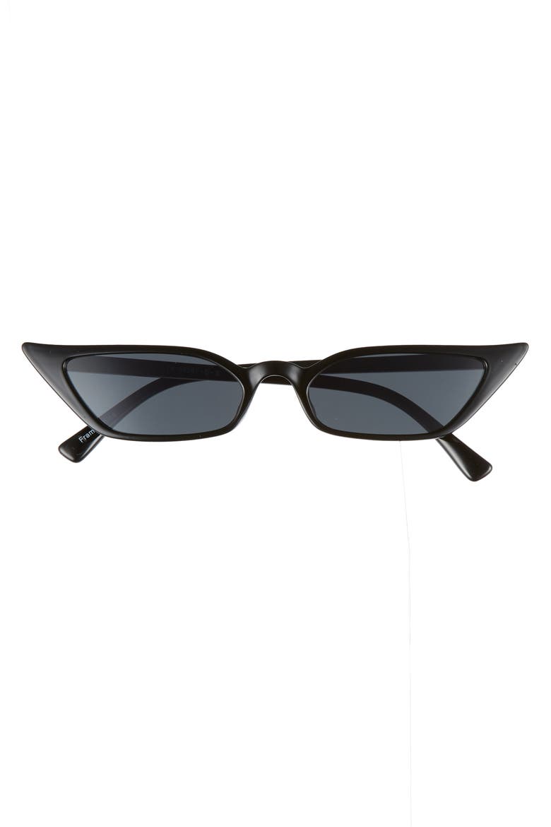 52mm Cat Eye Sunglasses, Alternate, color, BLACK/ SMOKE LENS