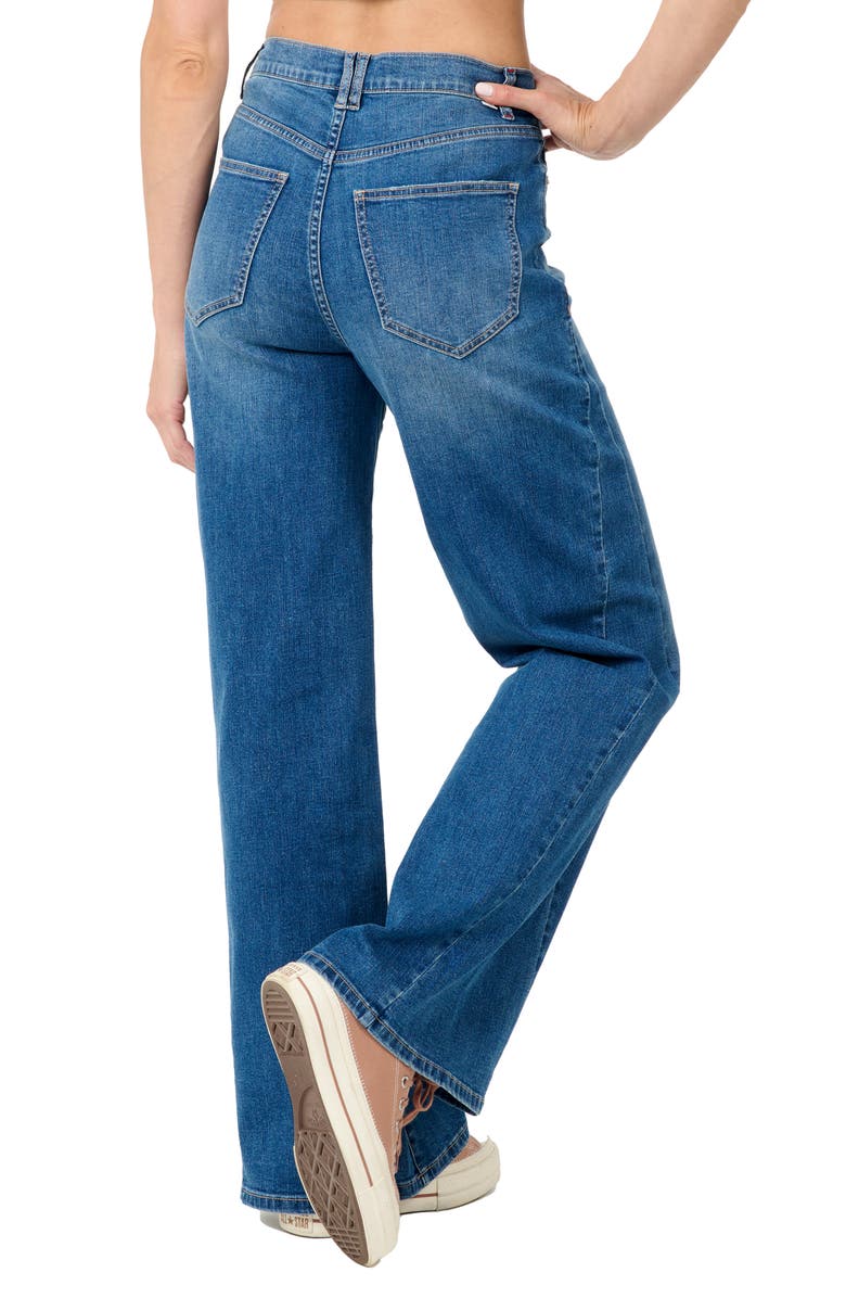 Nicole Miller High Waist Wide Leg Jeans, Alternate, color, Blue