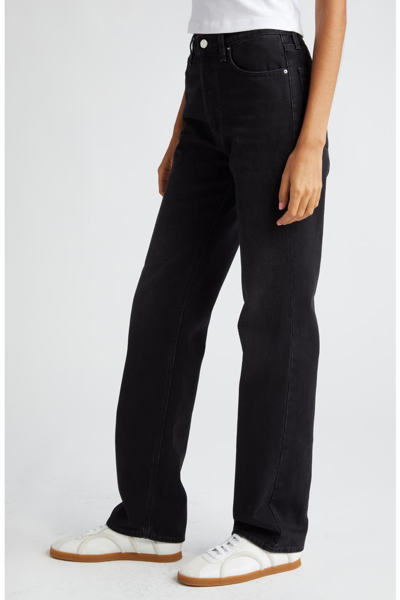 Classic High Waist Rigid Straight Leg Jeans (Nordstrom Exclusive), Alternate, color, FADED BLACK