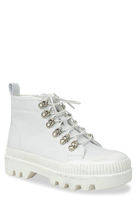 Mud Guard Lug Sole Ankle Combat Boot (Women)