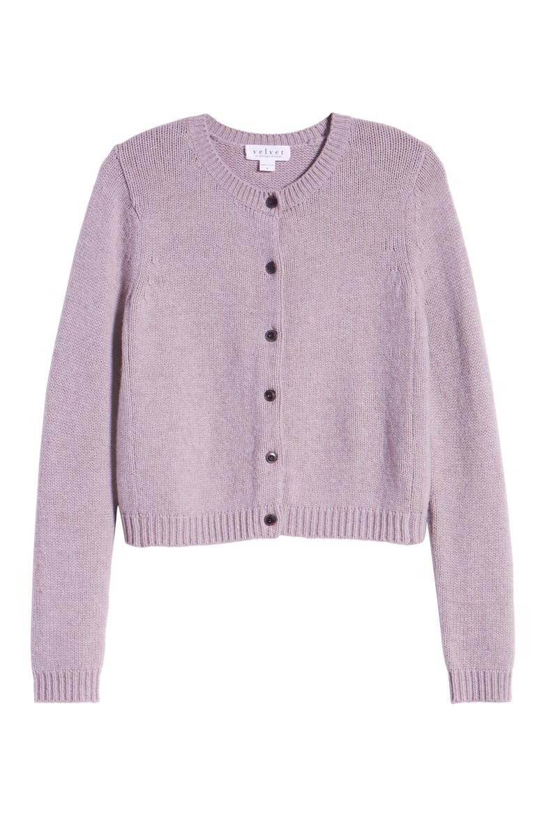 Crop Wool & Cashmere Cardigan, Alternate, color, OATMEAL
