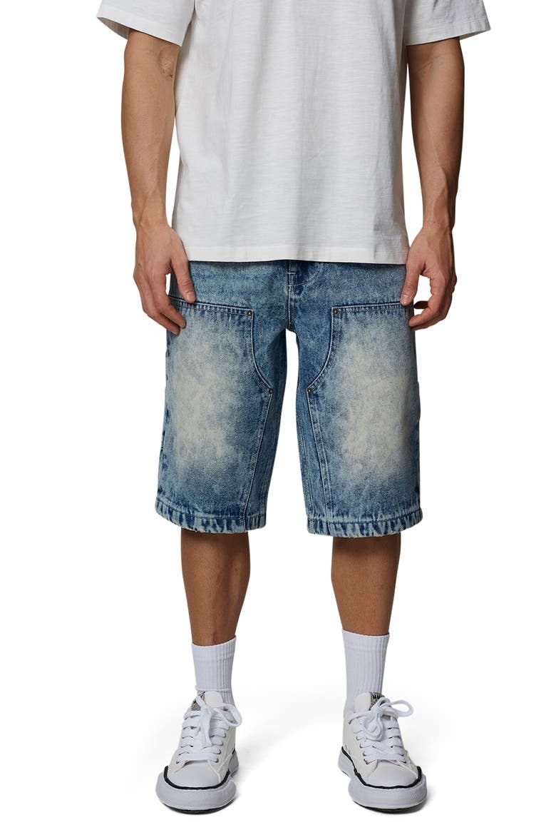 Carpenter Denim Shorts, Main, color, Medium Blue