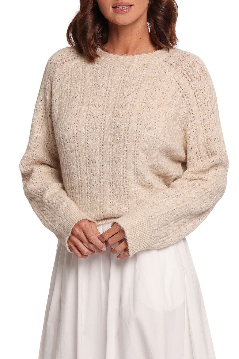 Reece Pointelle Sweater, Main, color, SAND