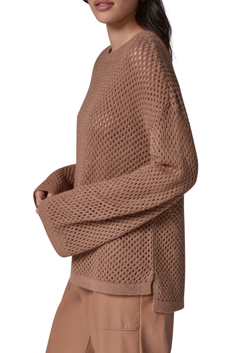 Metallic Open Stitch Sweater, Alternate, color, CAMEL