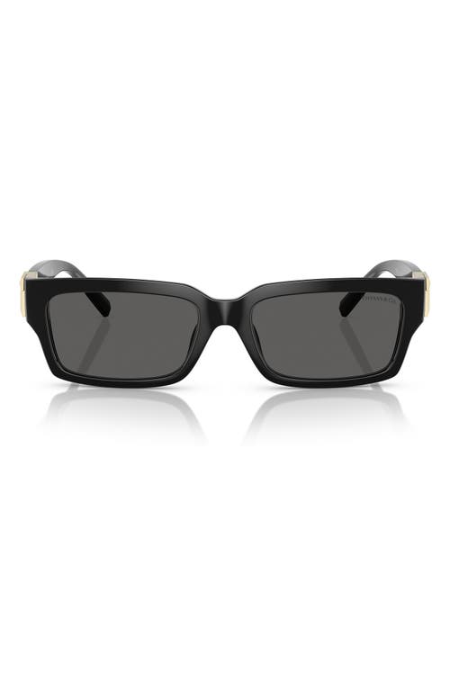 Tiffany & Co . 56mm Rectangular Sunglasses In Black