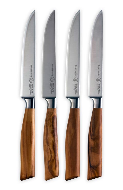 Oliva Elite 4 Piece Fine-Edge Steak Knife Set