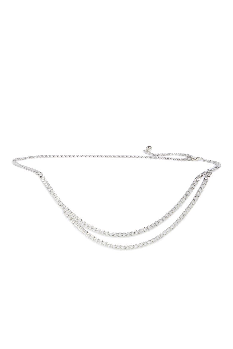 Drape Waist Chain, Main, color, SHINY SILVER