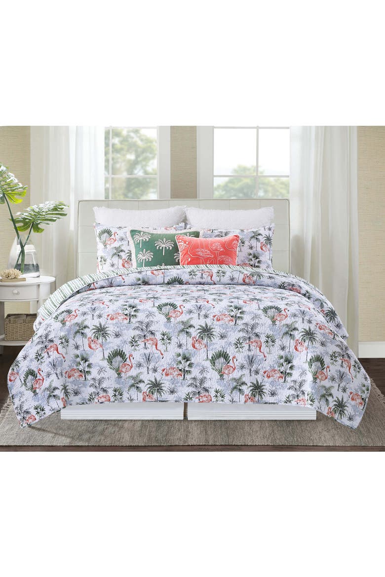 Flamingo Breeze Bedding Quilt Collection Sets, Alternate, color, Pink