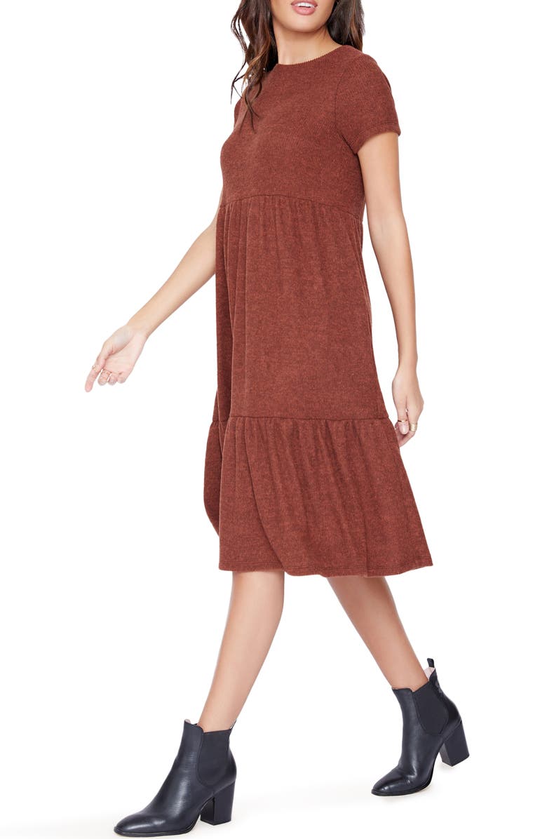 Lost + Wander From the Heart Tiered Ruffle Knit Dress, Alternate, color,