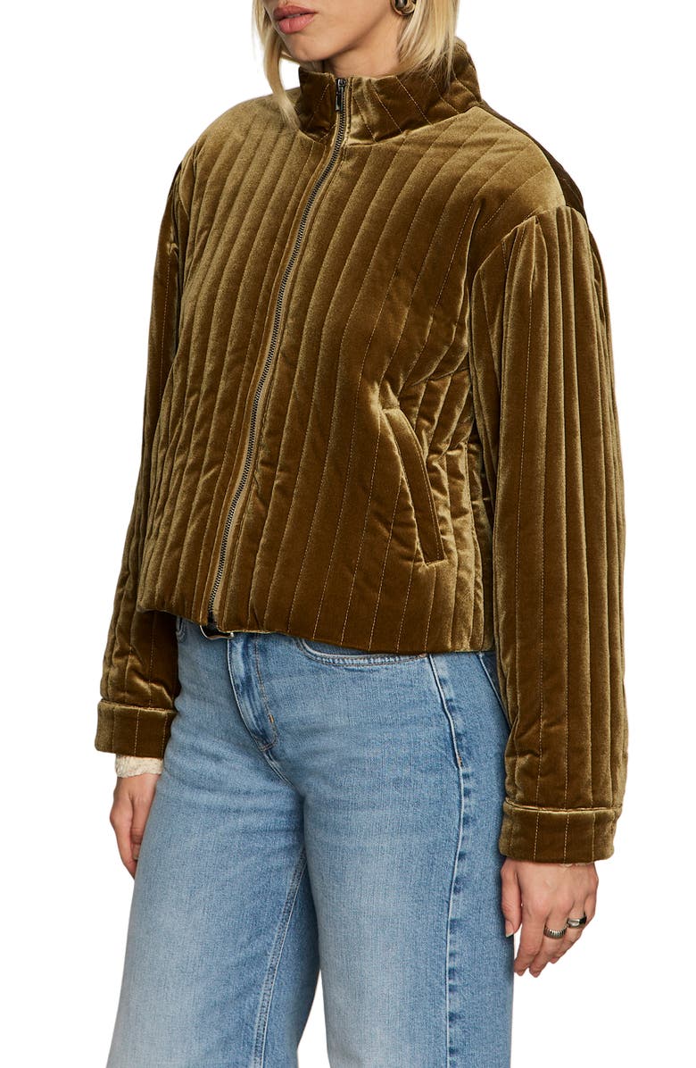 Sanctuary Victoria Velvet Jacket, Alternate, color, Dirty Martini Green