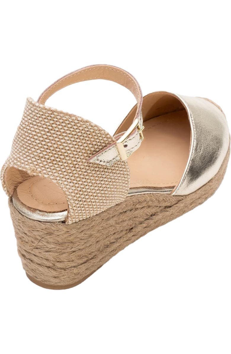 Forever & Always Shoes Aldea Leather Platform Espadrille, Alternate, color, Gold Leather