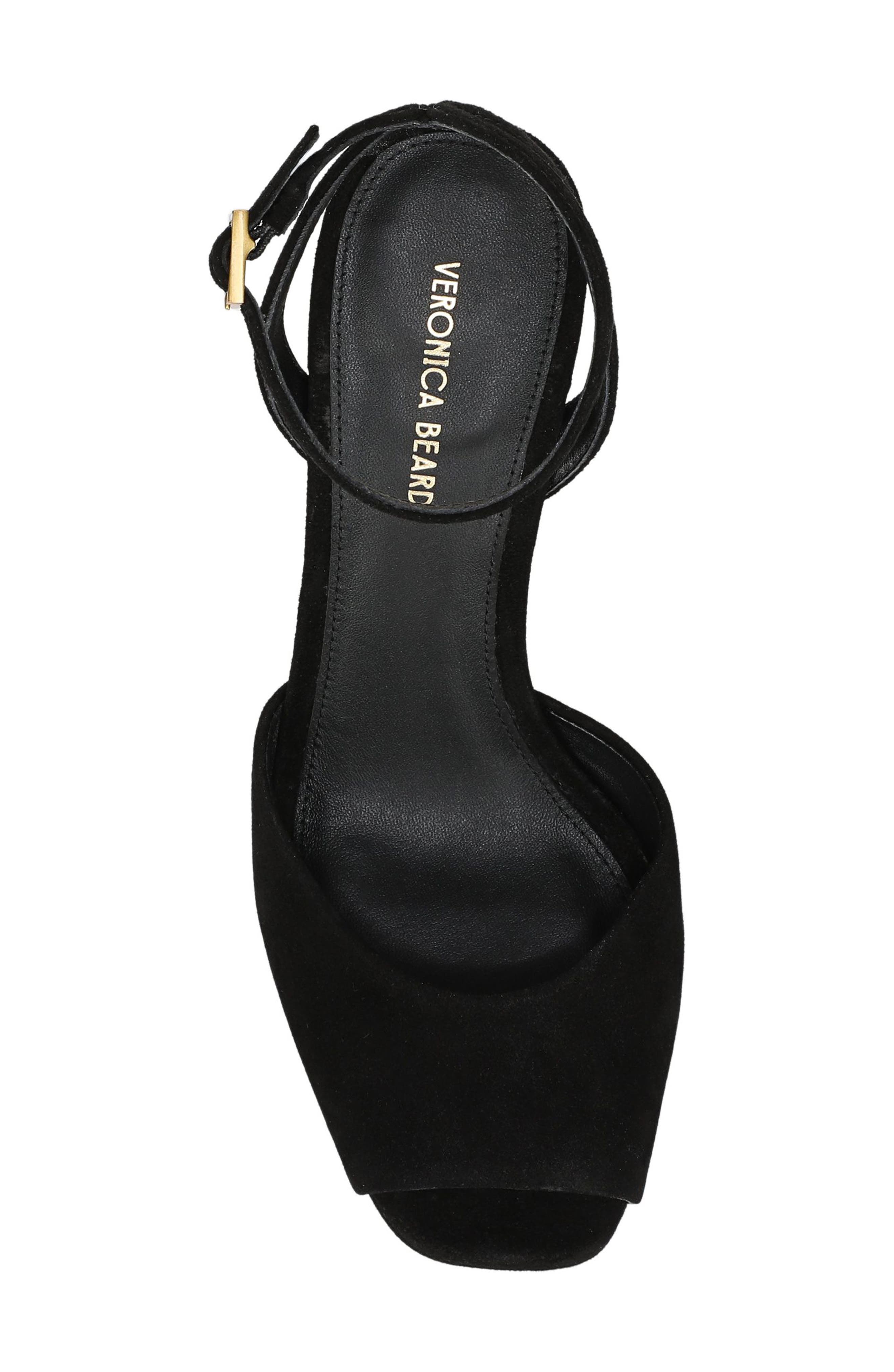 Veronica Beard Brianne Ankle Strap Platform Sandal, Alternate, color, Black