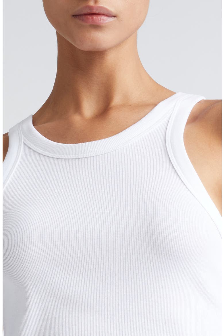 Totême Espera Rib Stretch Organic Cotton Tank, Alternate, color, WHITE