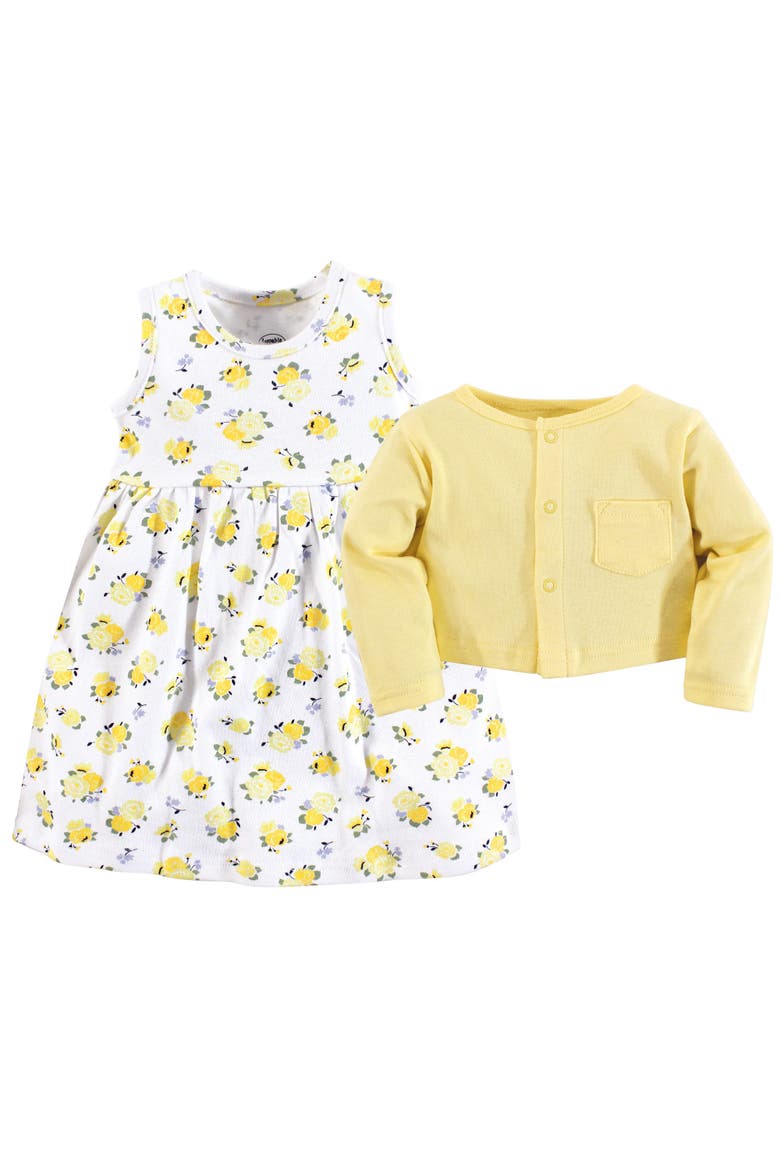 Dress and Cardigan, Alternate, color, Yellow Floral