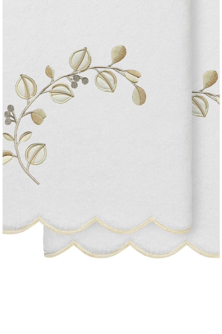 Wild Branch Scallop Pack of 2 Bath Towels, Alternate, color, WHITE/ BEIGE