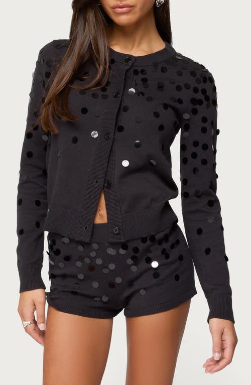 Edikted Cierra Paillette Cardigan In Black