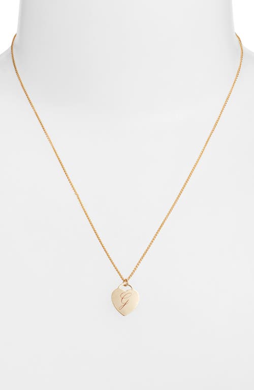Set & Stones Alice Initial Heart Pendant Necklace In Gold/g