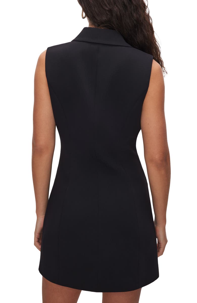 Good American Luxe Sleeveless Blazer Minidress, Alternate, color, Black001