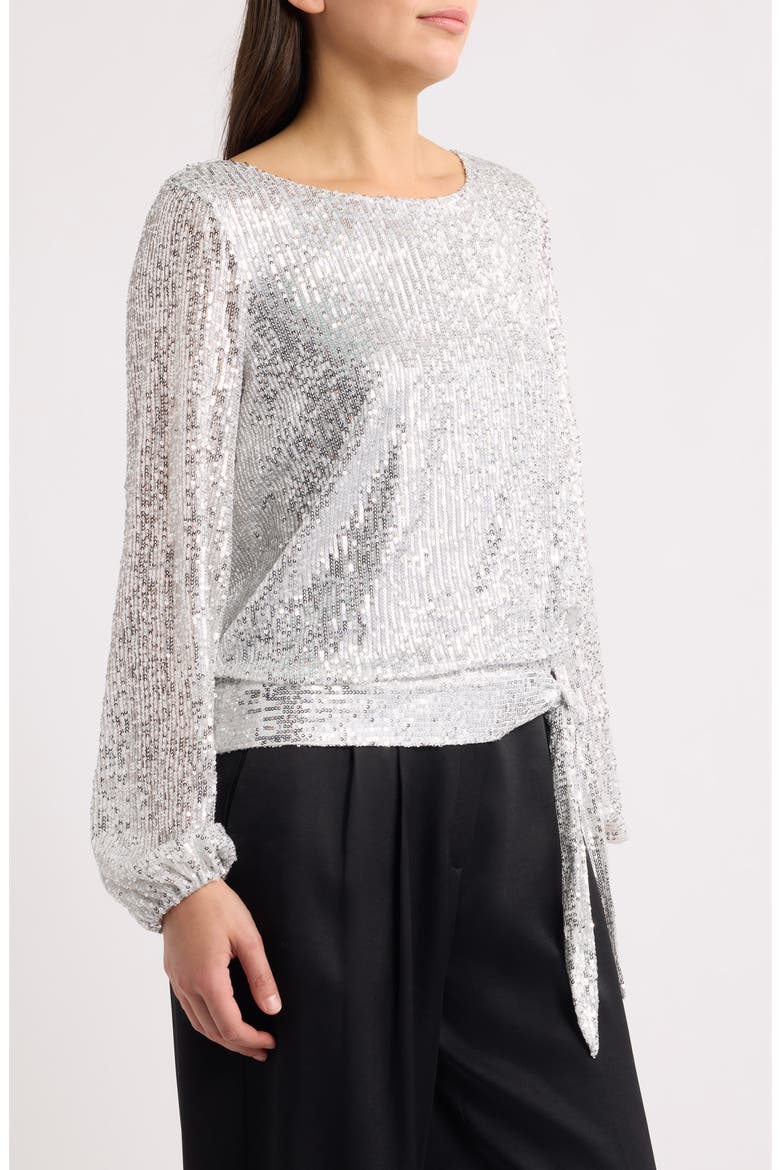 Sequin Top, Main, color, SILVER