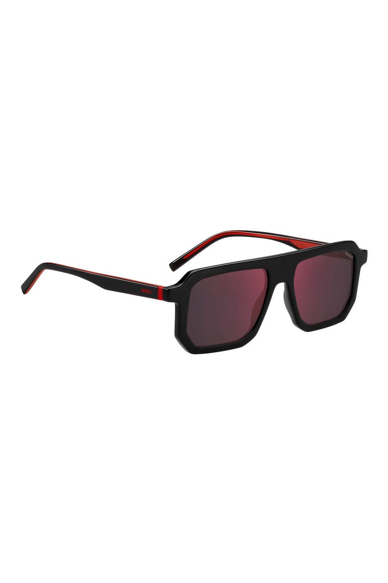 HG 1312/S Rectangular Sunglasses, Alternate, color, BLACK
