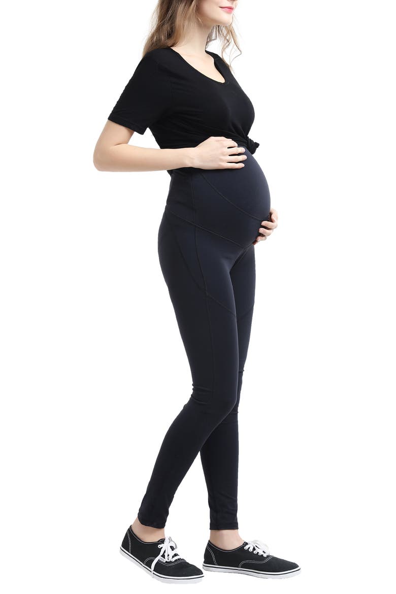 Blair High Performance Full Panel Maternity Leggings, Alternate, color, BLACK