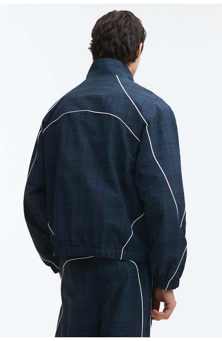 H&M Nylon track jacket, Alternate, color, Dark Blue/Plaid