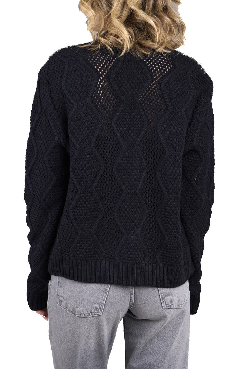 SAACHI Scattered Crystal Embellished Cardigan, Alternate, color, Black