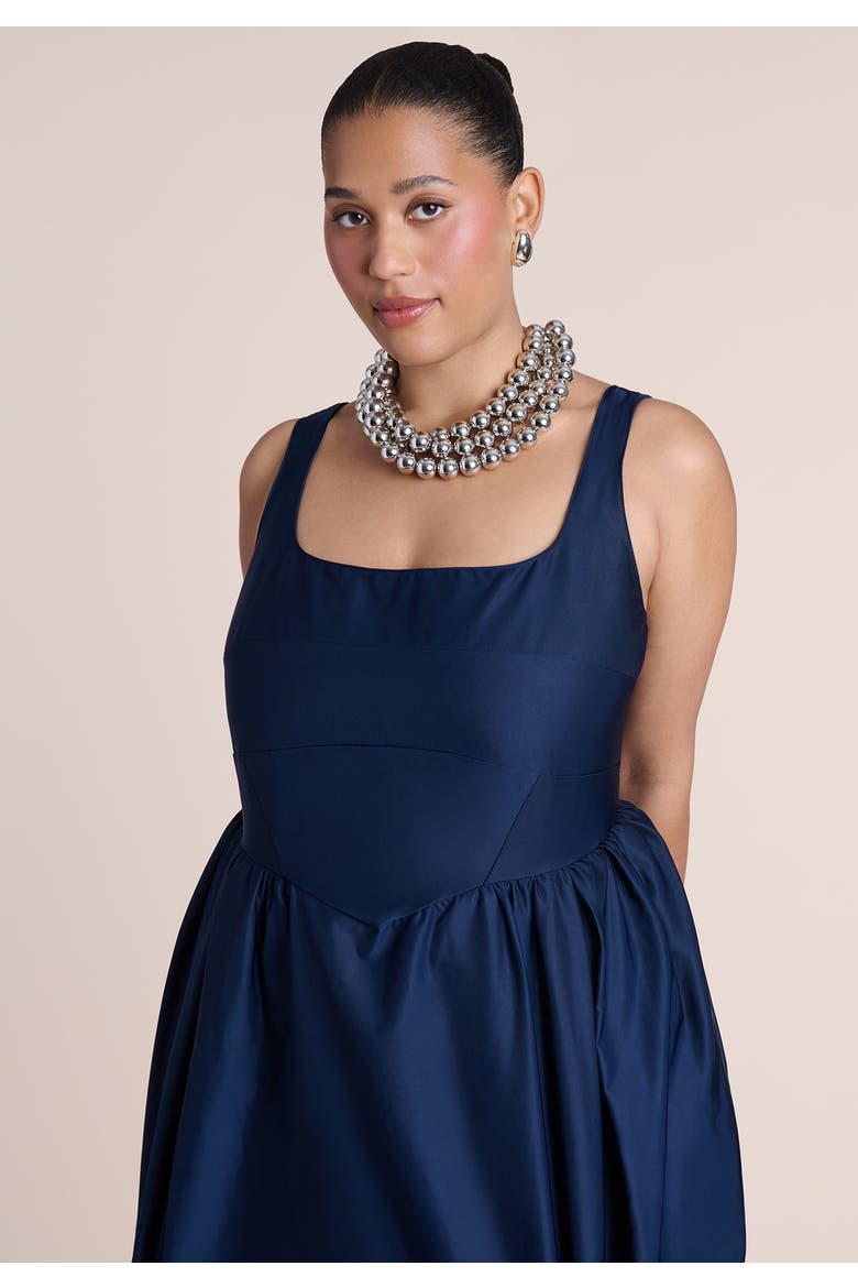 Pleated Tank Gown, Alternate, color, NAVY BLAZER