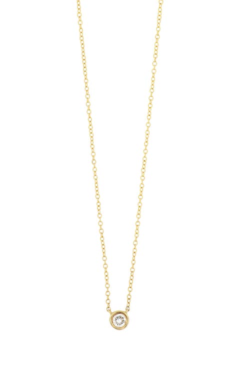 14K Gold Bezel Diamond Pendant Necklace - 0.05 ctw. (Nordstrom Exclusive)