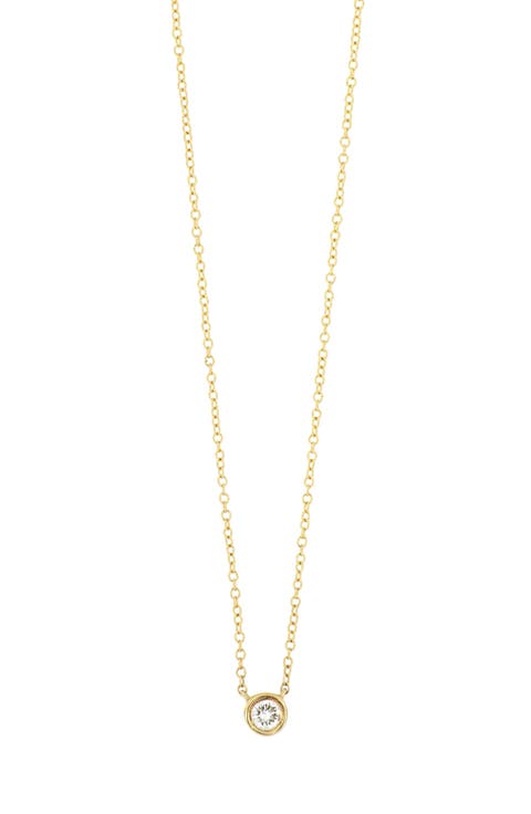 14K Gold Bezel Diamond Pendant Necklace - 0.05 ctw. (Nordstrom Exclusive)