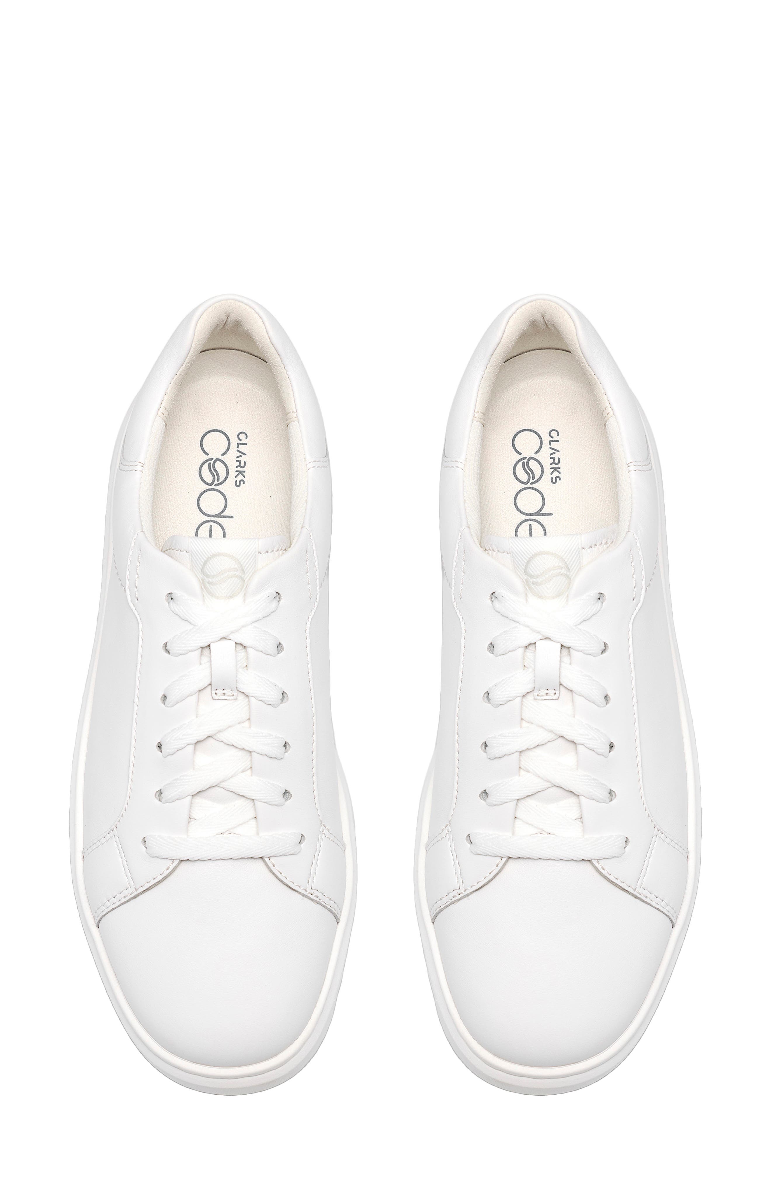 Code C Lace Leather Sneaker, Alternate, color, WHITE LEATHER