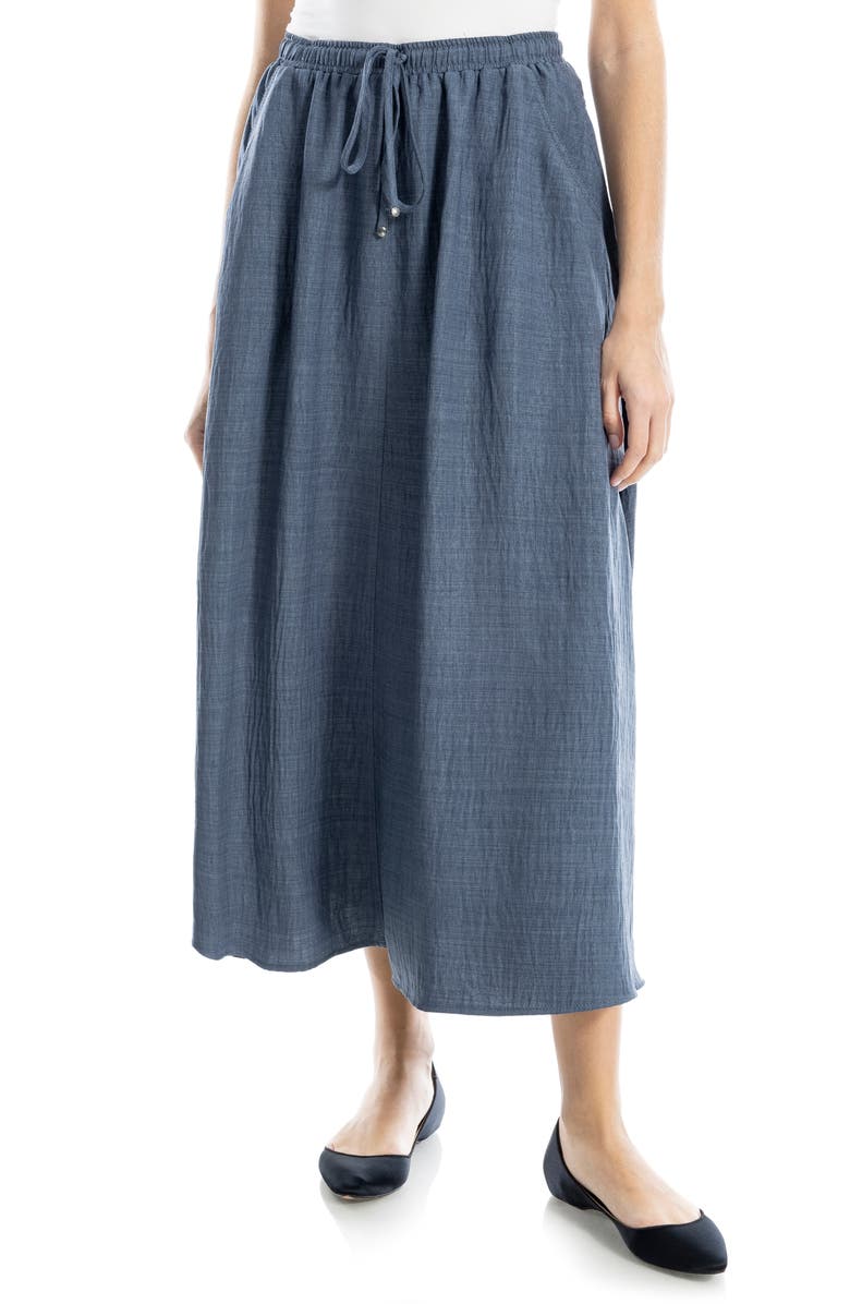 MAX STUDIO Textured Crop Maxi Skirt, Main, color, Blue Steel