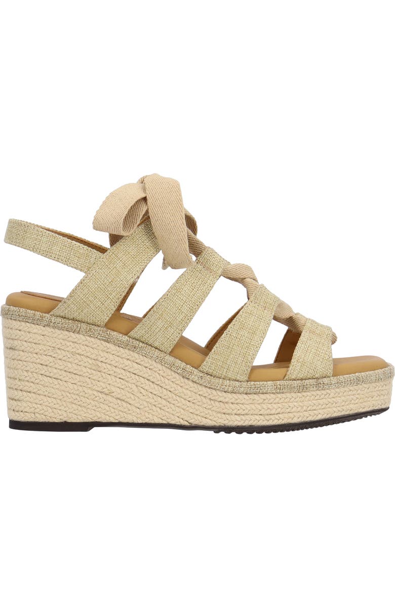 J. Reneé Garlynn Lace-Up Platform Wedge Sandal - Wide Width Available, Alternate, color, Tan