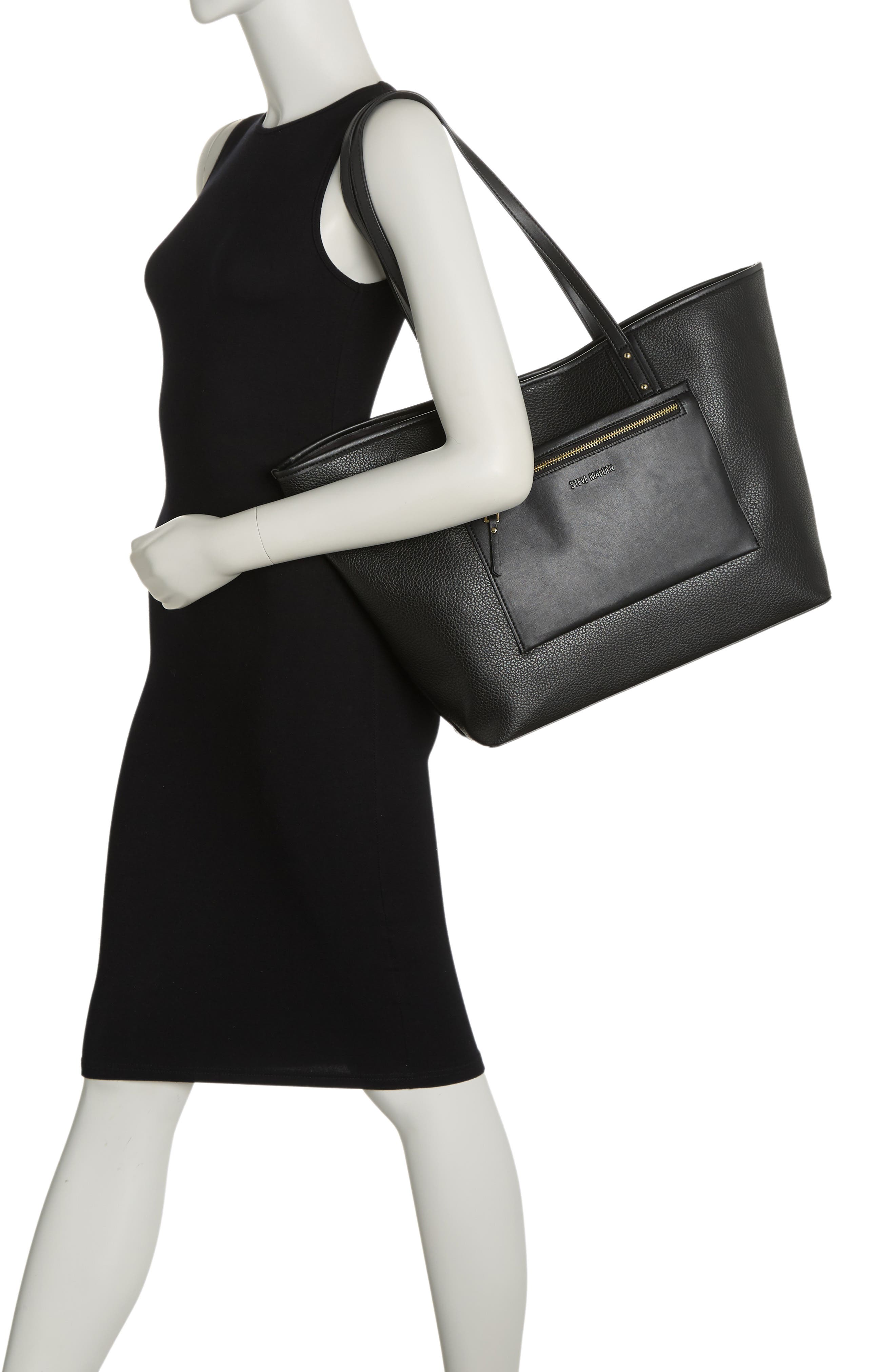 Steve Madden Brosey Tote Bag with Convertible Pouch, Alternate, color, 