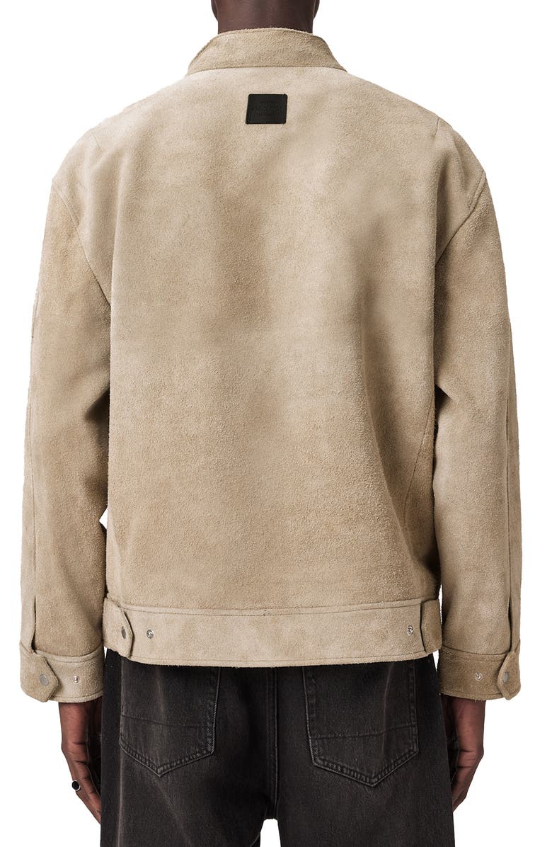 AllSaints Felix Suede Racer Jacket, Alternate, color, Dune Brown
