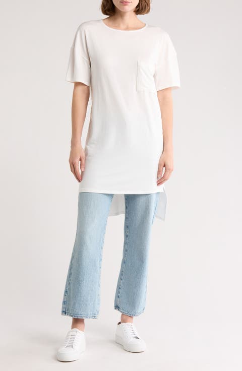 Short Sleeve High-Low Tunic Top